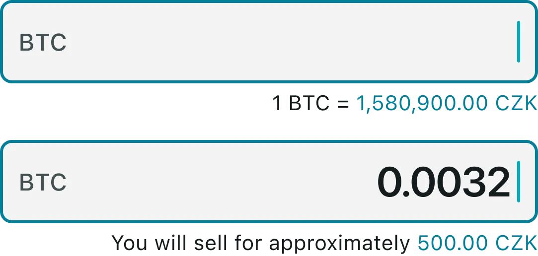 Amount field in two states