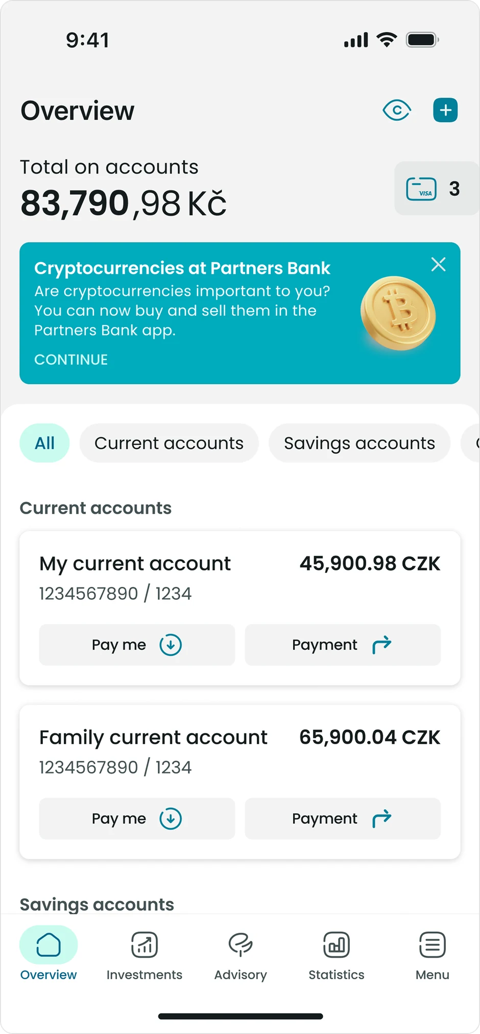 Dashboard with crypto banner